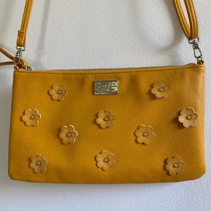 Jessica Simpson Yellow Faux Leather Clutch or Crossbody